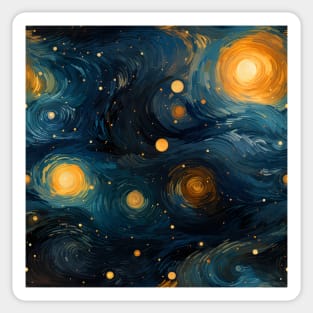 Van Gogh Starry Night Outer Space Pattern 8 Sticker